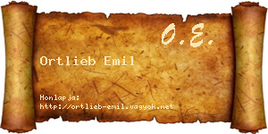 Ortlieb Emil névjegykártya